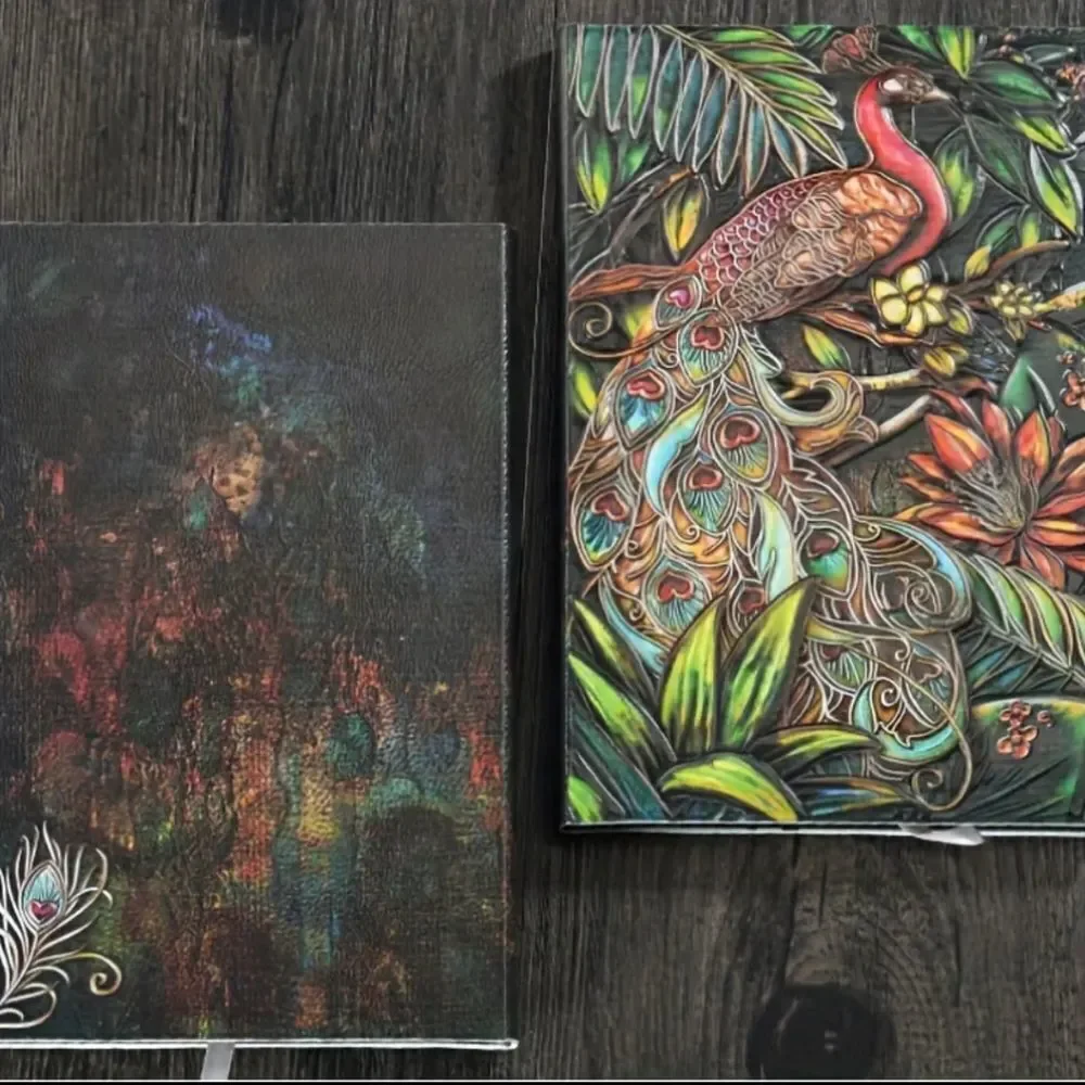 Embossed Peacock journal notebook